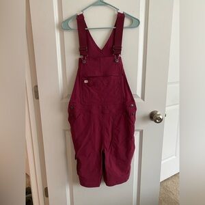 Duluth Trading Company Heirloom Gardening Overall Shorts in Raisin